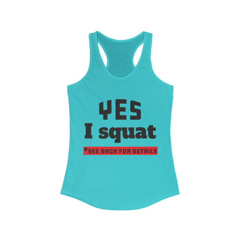 Women's “See back for details” Racerback Tank